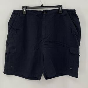 Reel Legends Cargo Fishing Shorts Mens XXL Black 100% Nylon Pockets Outdoors